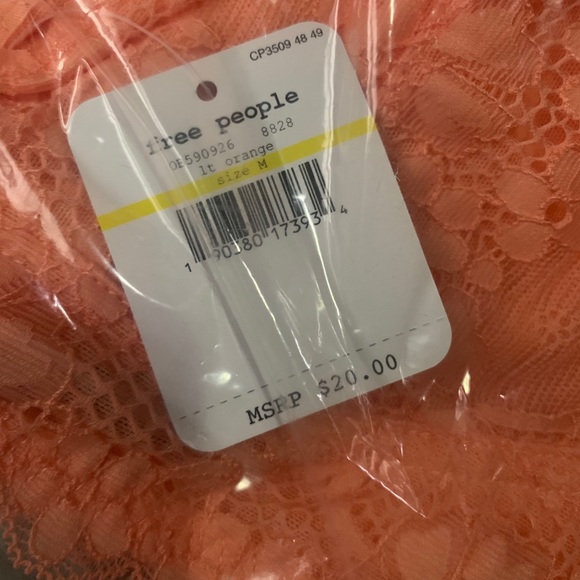 NWT Free People light orange galloon lace halter bra - Picture 4 of 7